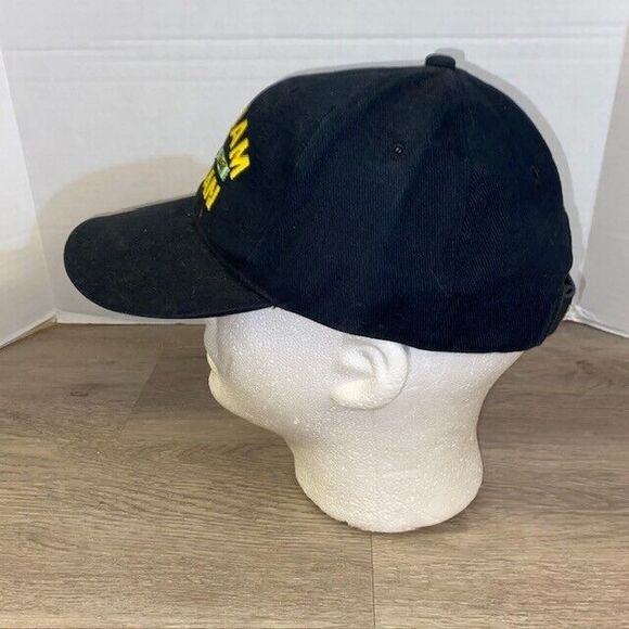 Vietnam Veteran Hat Black USA Military Eagle Crest Brand Cap Embroidered - Picture 3 of 7